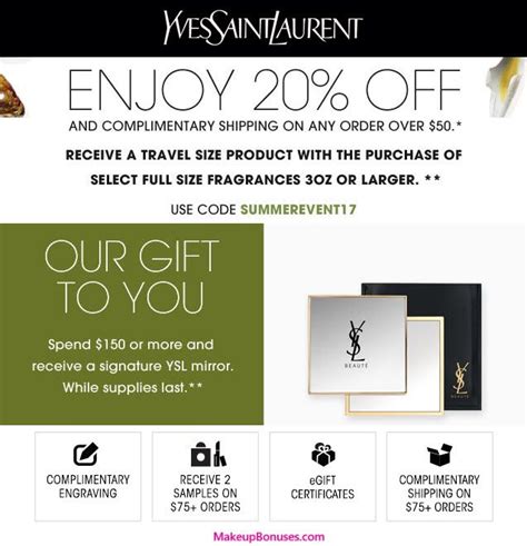 yves saint laurent promotional code|ysl beauty free shipping code.